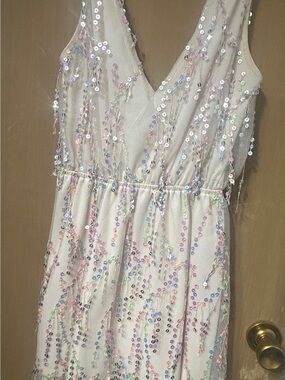 Women’s  Sequin Tulle Party Dress - Blush Pink